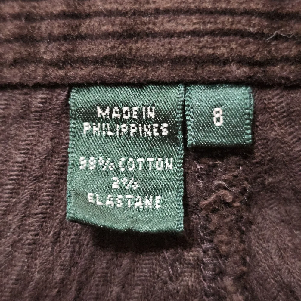 Ralph Lauren Jeans Company Brown Corduroy Bootcut  Pants Stretch Women's Size 8 - Picture 6 of 12